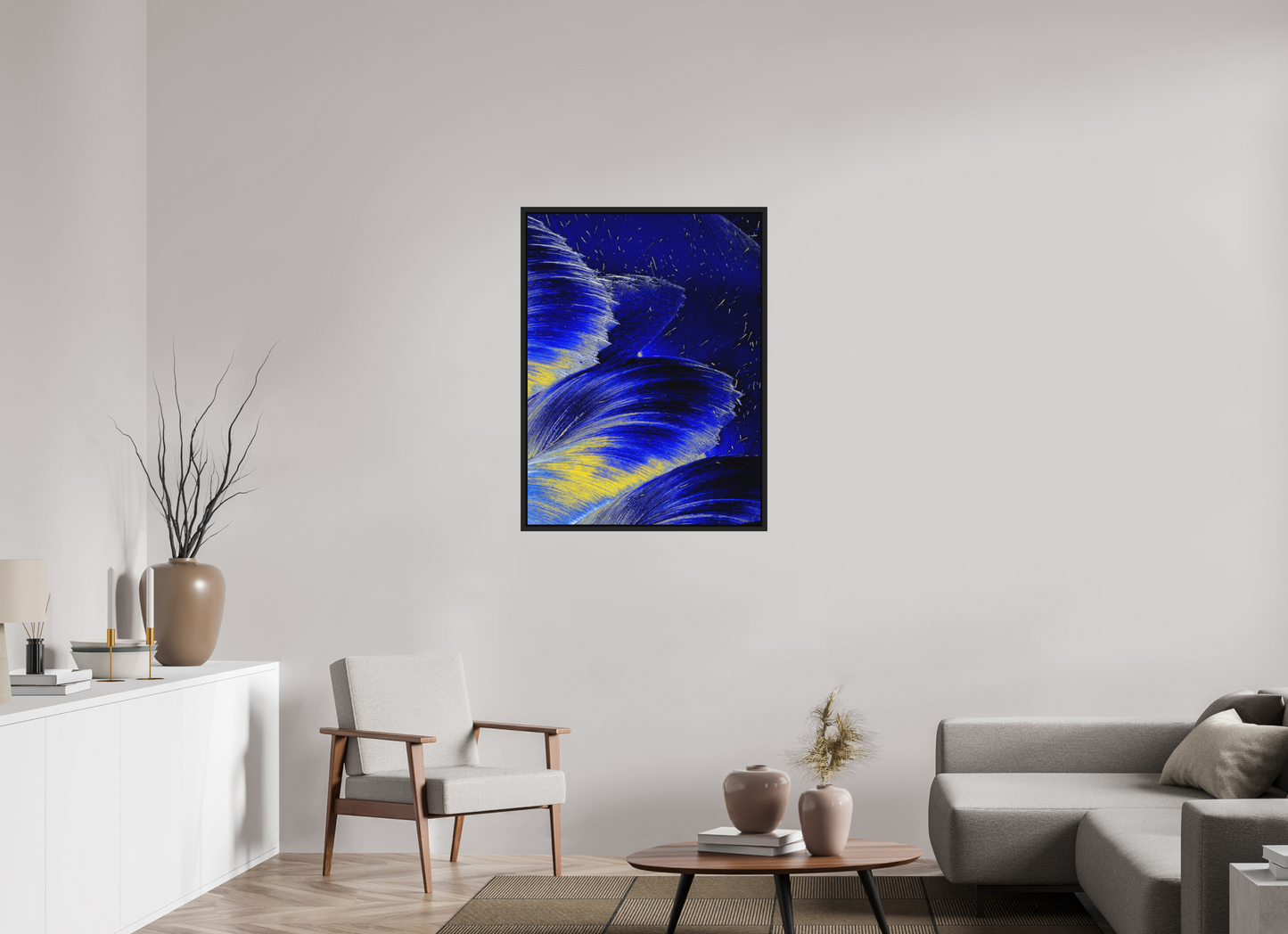 75 x 100 cm, CAISSE US - NOIR EPH-POP #032 Bleu